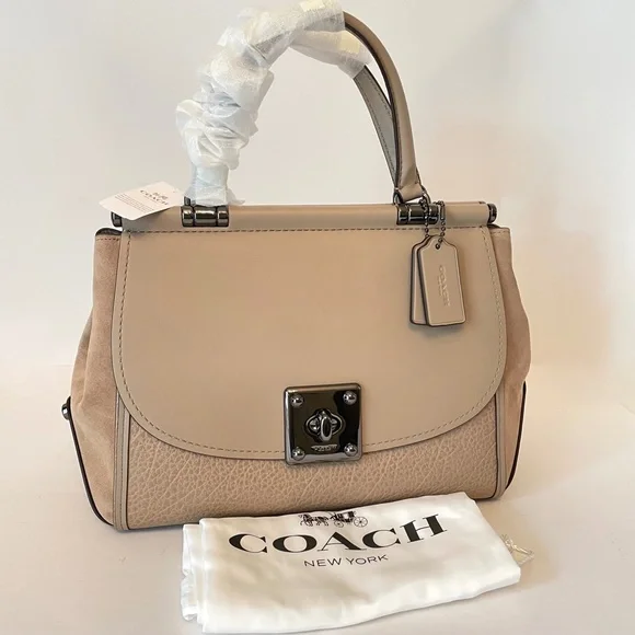 Coach Drifter Carryall Tote Leather Suede in Stone Gray 38389 - Picture 2 of 15